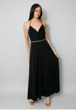 John Marks by Anne Tyrrell Black 70's Halter Neck Dress