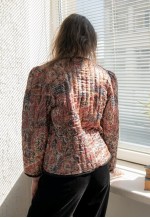 Vintage 70s Padded Patterned Multicolour Puff Sleeved Jacket